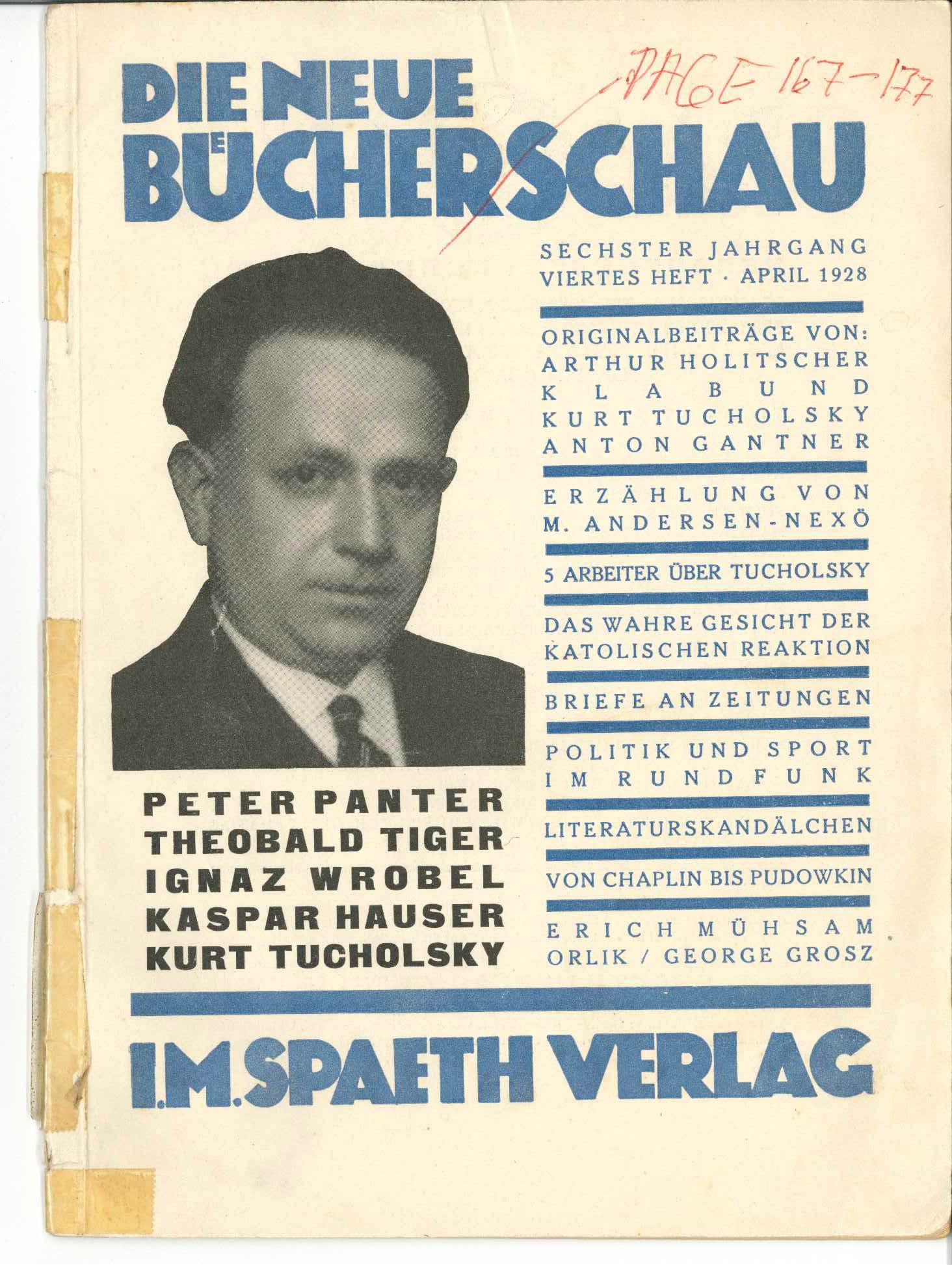 Die neue Bücherschau. April 1928. (Kurt Tucholsky Literaturmuseum CC BY-NC-SA)