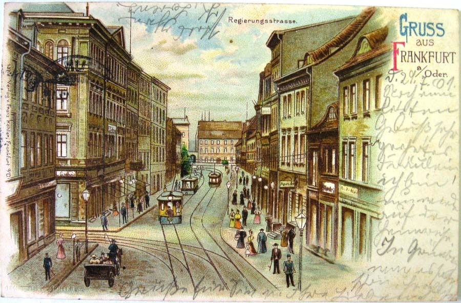 Postkarte Regierungsstrasse Frankfurt (Oder) (Kleist-Museum Frankfurt (Oder) CC BY-NC-SA)