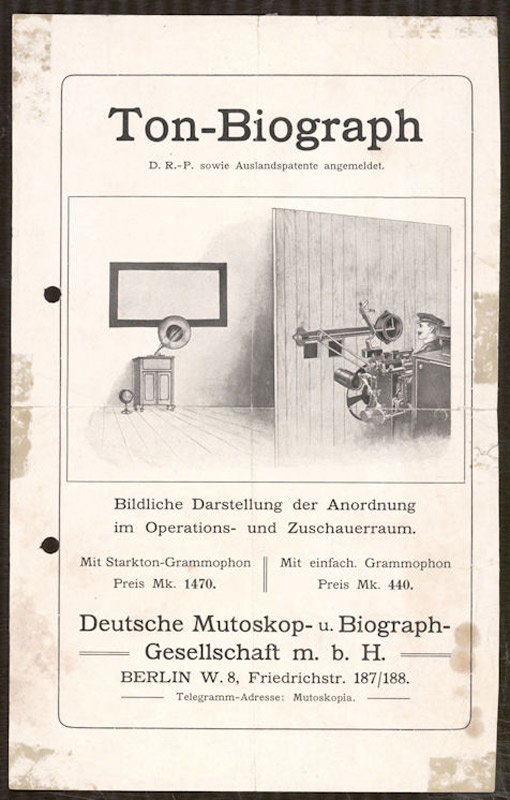 Ton-Biograph der Deutschen Mutoskop- und Biograph-Gesellschaft (Filmmuseum Potsdam CC BY-NC-SA)