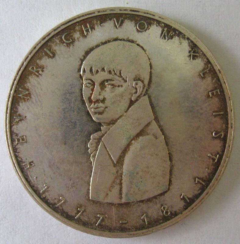 Münze der BRD mit einem Porträt Heinrich von Kleists (Kleist-Museum Frankfurt (Oder) CC BY-NC-SA)
