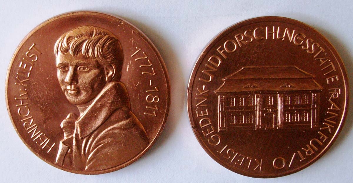 Medaille mit dem Kleist-Museum und einem Porträt Heinrich von Kleists (Kleist-Museum Frankfurt (Oder) CC BY-NC-SA)