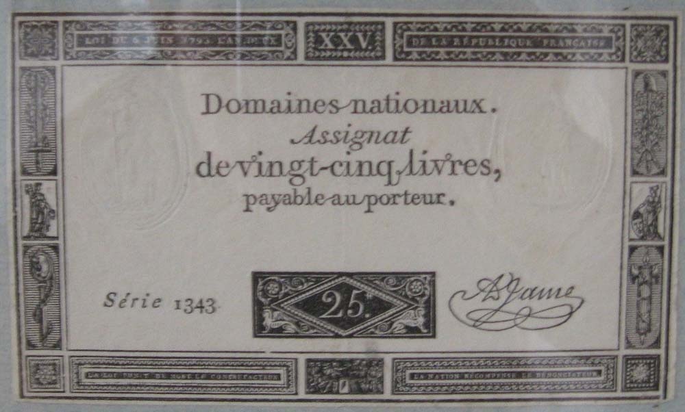 Assignat über 25 Livres de la République Francaise (Kleist-Museum Frankfurt (Oder) CC BY-NC-SA)