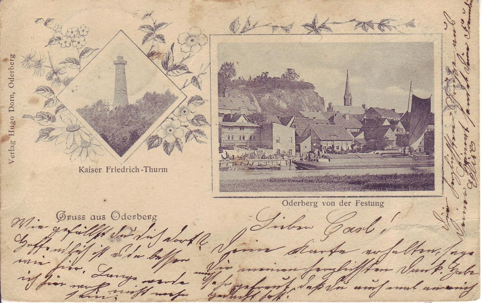 Oderberger Postkarte von 1902 (Binnenschifffahrtsmuseum Oderberg CC BY-NC-SA)