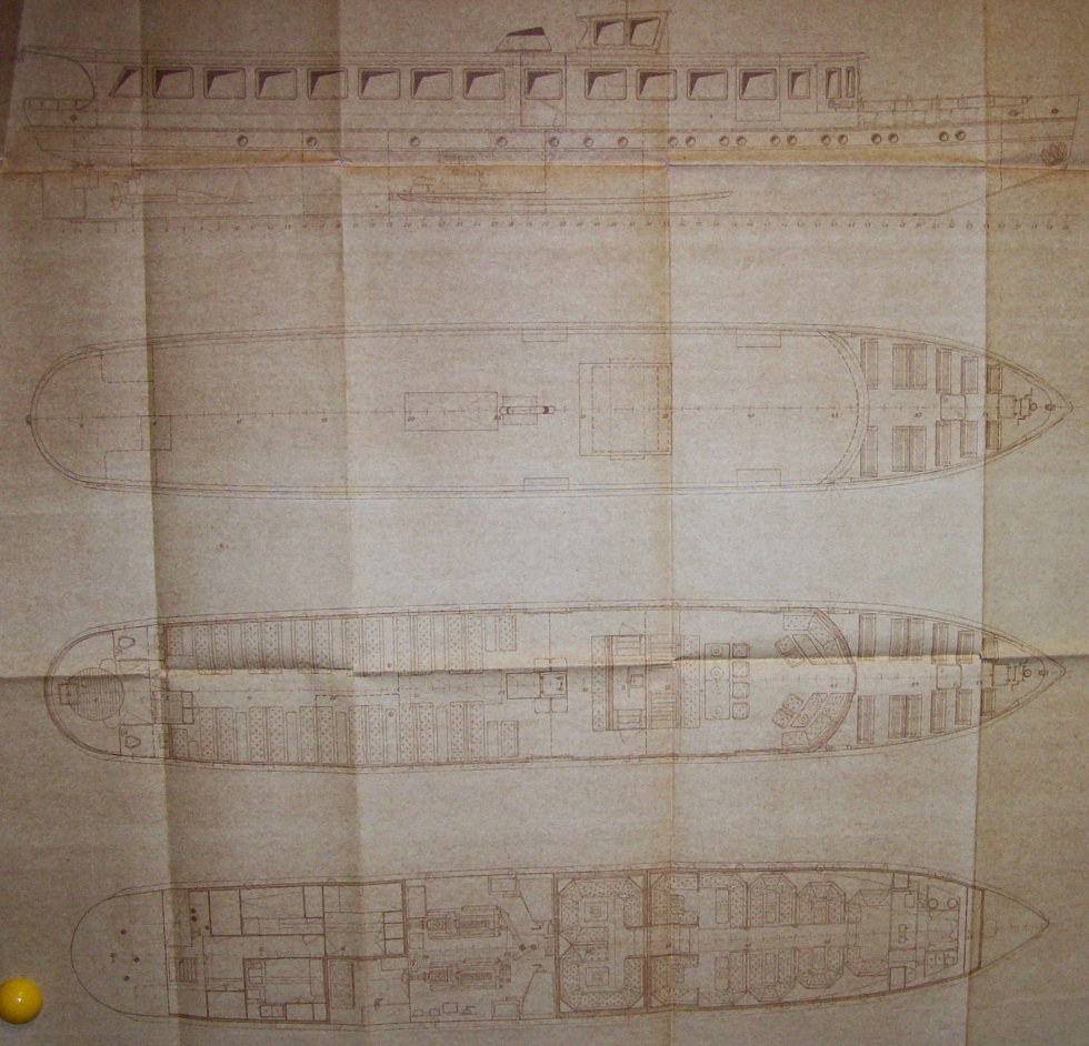 Konstruktionszeichnungen für Umbau des Fahrgastschiffes &quot;Caputh&quot; (vorm. &quot;Anna&quot;) (Binnenschifffahrtsmuseum Oderberg CC BY-NC-SA)