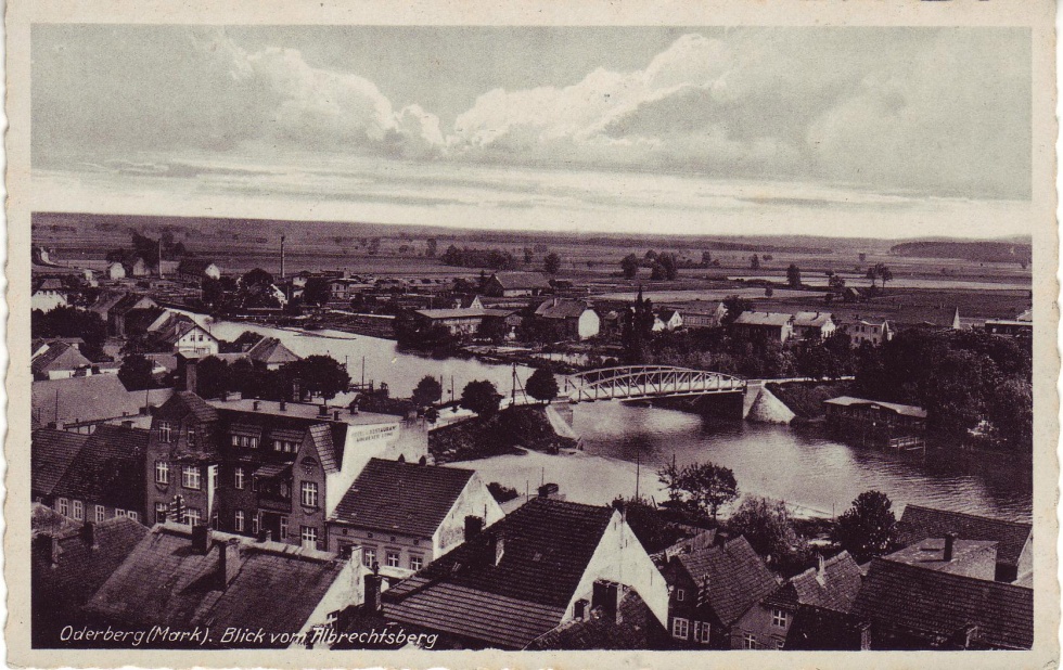 Postkarte Oderberg, Blick vom Albrechtsberg, 1941 (Binnenschifffahrtsmuseum Oderberg CC BY-NC-SA)
