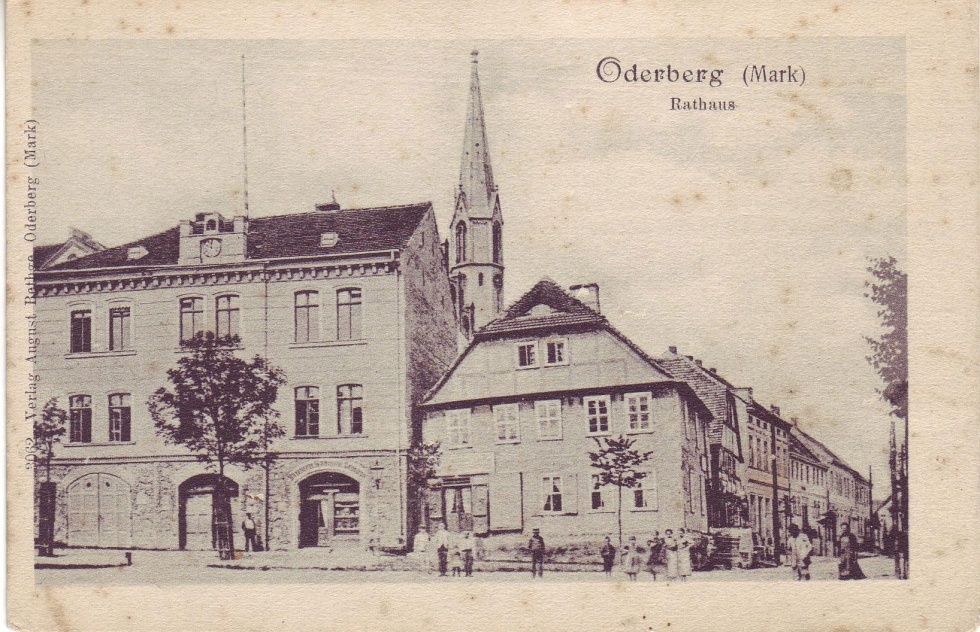 Postkarte Oderberg, Rathaus um 1900 (Binnenschifffahrtsmuseum Oderberg CC BY-NC-SA)