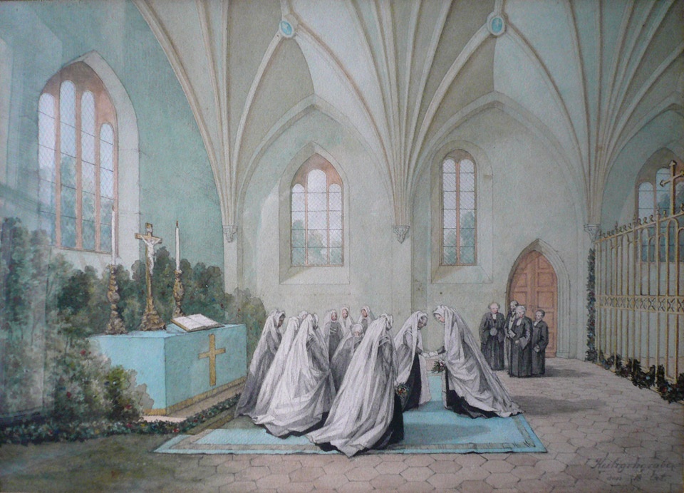 Feierliche Einführung einer Stiftsdame in der Heiliggrabkapelle 18.10.1862 (Museum Kloster Stift zum Heiligengrabe CC BY-NC-SA)