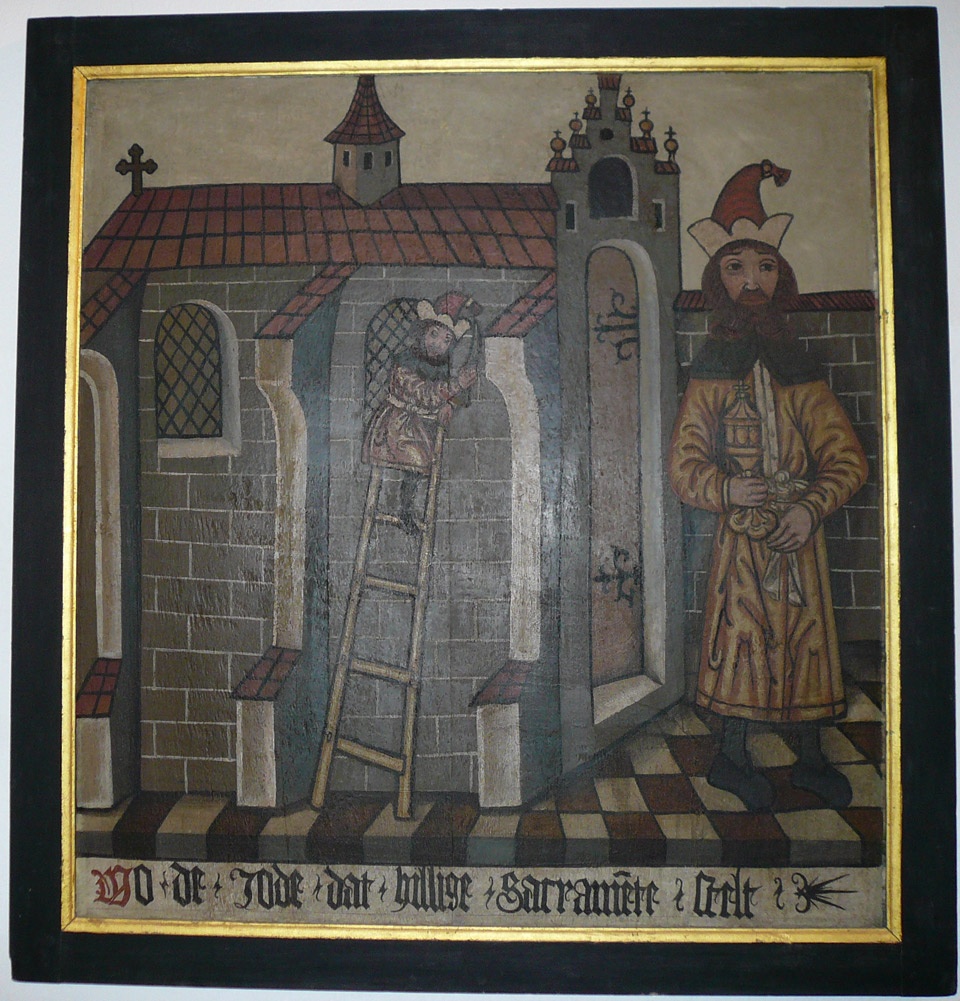 7 Tafeln mit der Darstellung der Gründungslegende des Klosters Heiligengrabe (Museum Kloster Stift zum Heiligengrabe CC BY-NC-SA)
