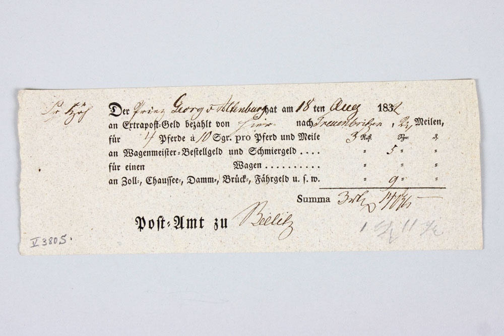 Postkutschenschein (Alte Posthalterei - Museum Beelitz CC BY-NC-SA)