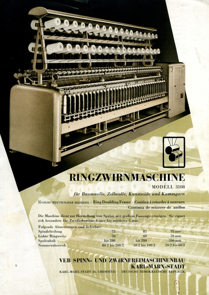 Heft &quot;Ringzwirnmaschine Modell 3108&quot; (Brandenburgisches Textilmuseum Forst (Lausitz) CC BY-NC-SA)