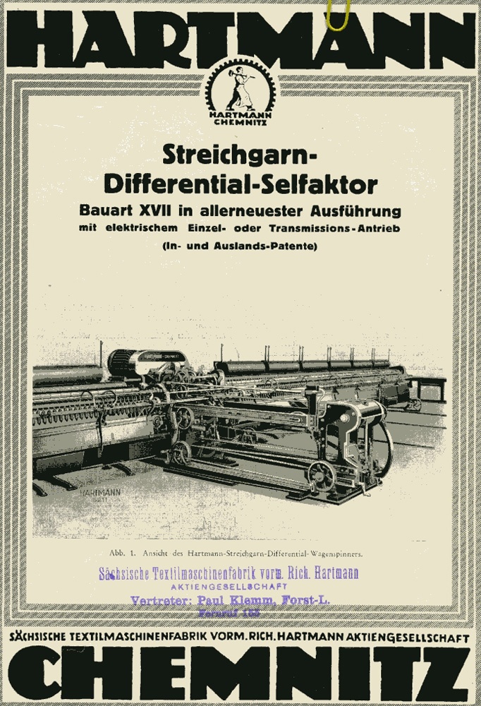 Faltblatt &quot;Streichgarn-Differential-Selfaktor&quot; (Brandenburgisches Textilmuseum Forst (Lausitz) CC BY-NC-SA)