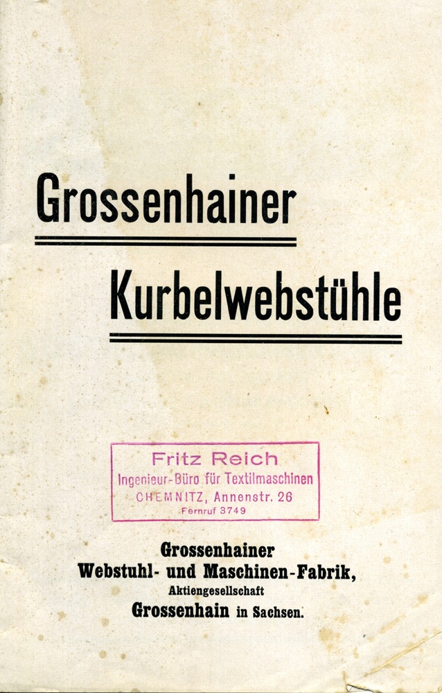 Broschüre &quot;Grossenhainer Kurbelwebstühle&quot; (Brandenburgisches Textilmuseum Forst (Lausitz) CC BY-NC-SA)