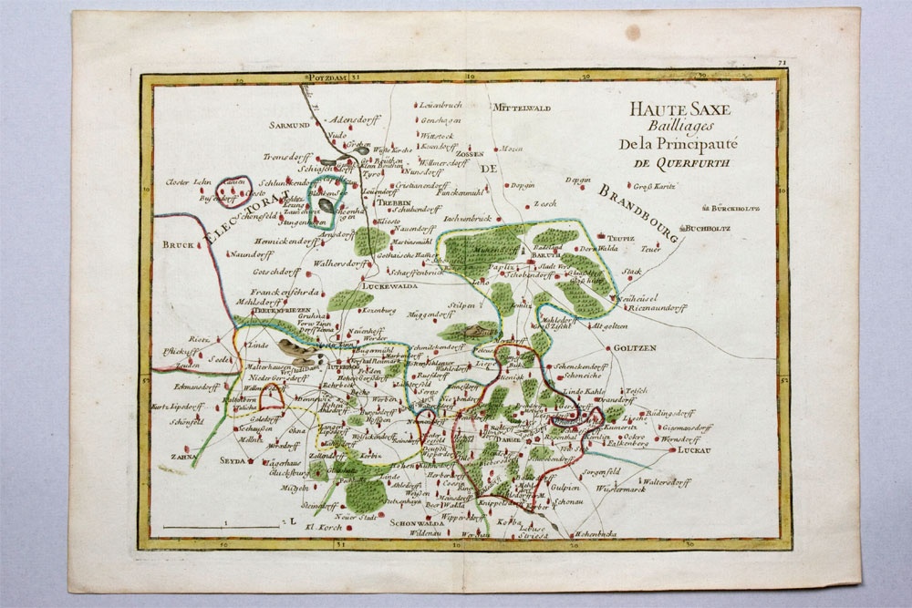 Karte der Niederlausitz (Stadt- und Regionalmuseum Lübben CC BY-NC-SA)
