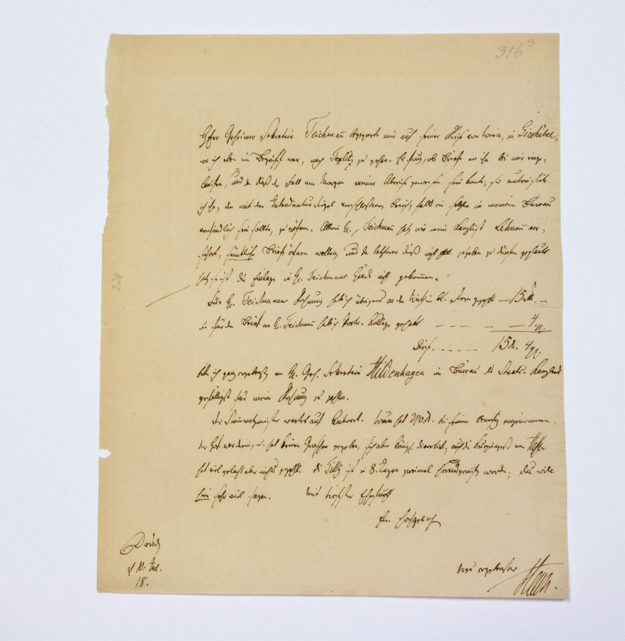 Brief Carl Gottlieb Heun (alias Heinrich Clauren) (Kreismuseum Finsterwalde CC BY-NC-SA)