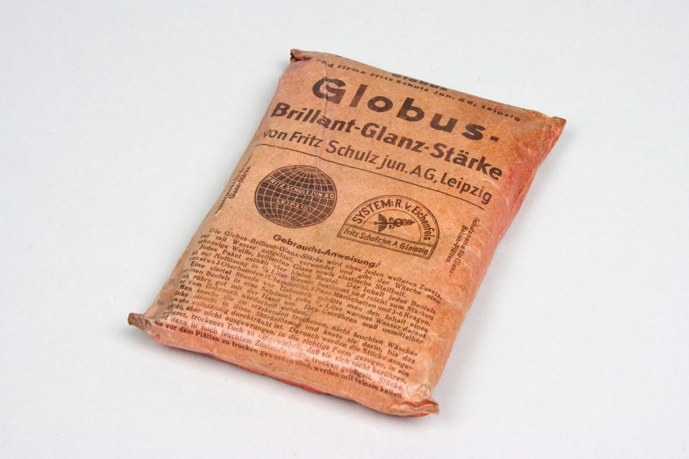 Packung Globus-Stärke mit Originalinhalt (Kreismuseum Finsterwalde CC BY-NC-SA)