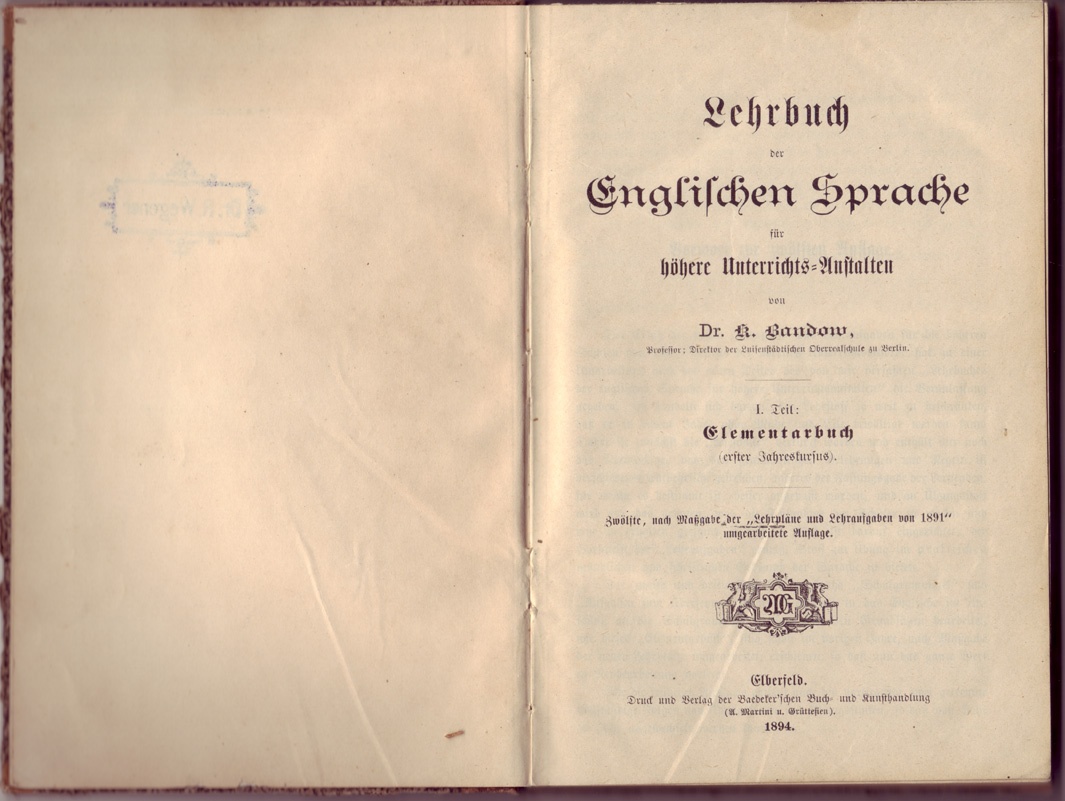 Lehrbuch der englischen Sprache (Alfred Wegener Museum CC BY-NC-SA)