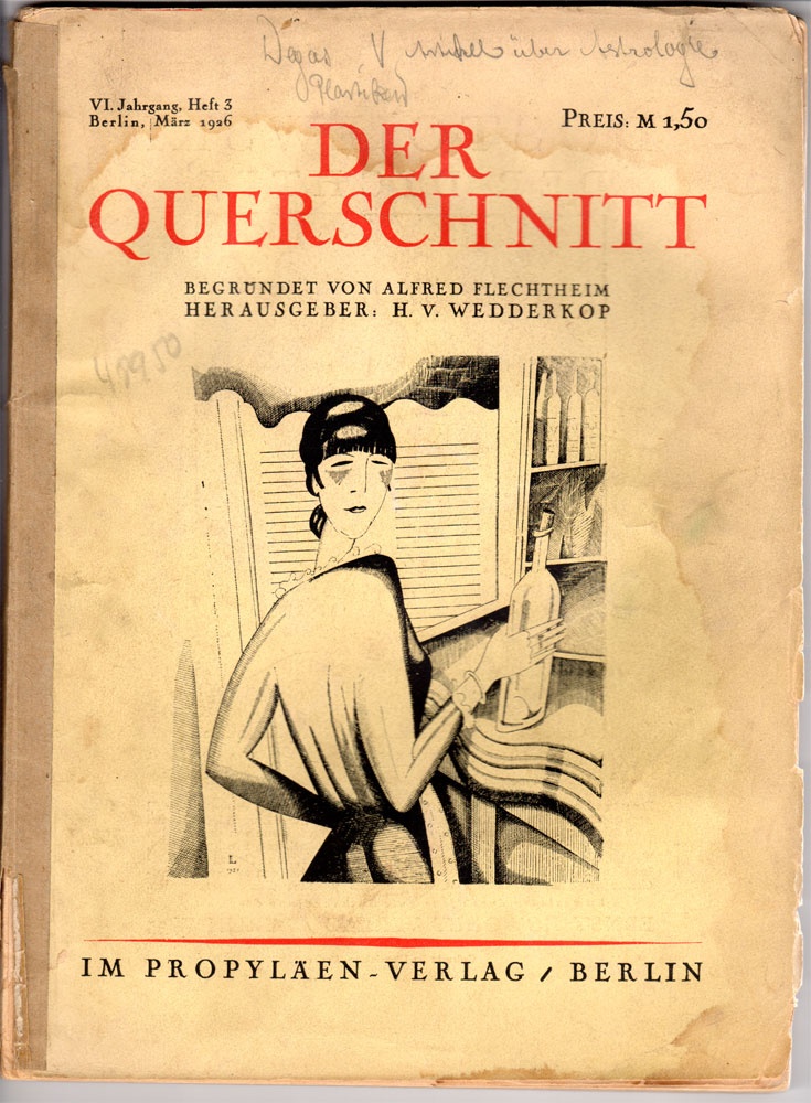 &quot;Der Querschnitt&quot;, März 1926 (Kurt Tucholsky Literaturmuseum CC BY-NC-SA)