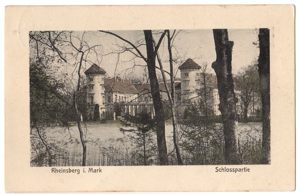 Postkarte Rheinsberg i. Mark, Schlosspartie, 1914 (Kurt Tucholsky Literaturmuseum CC BY-NC-SA)
