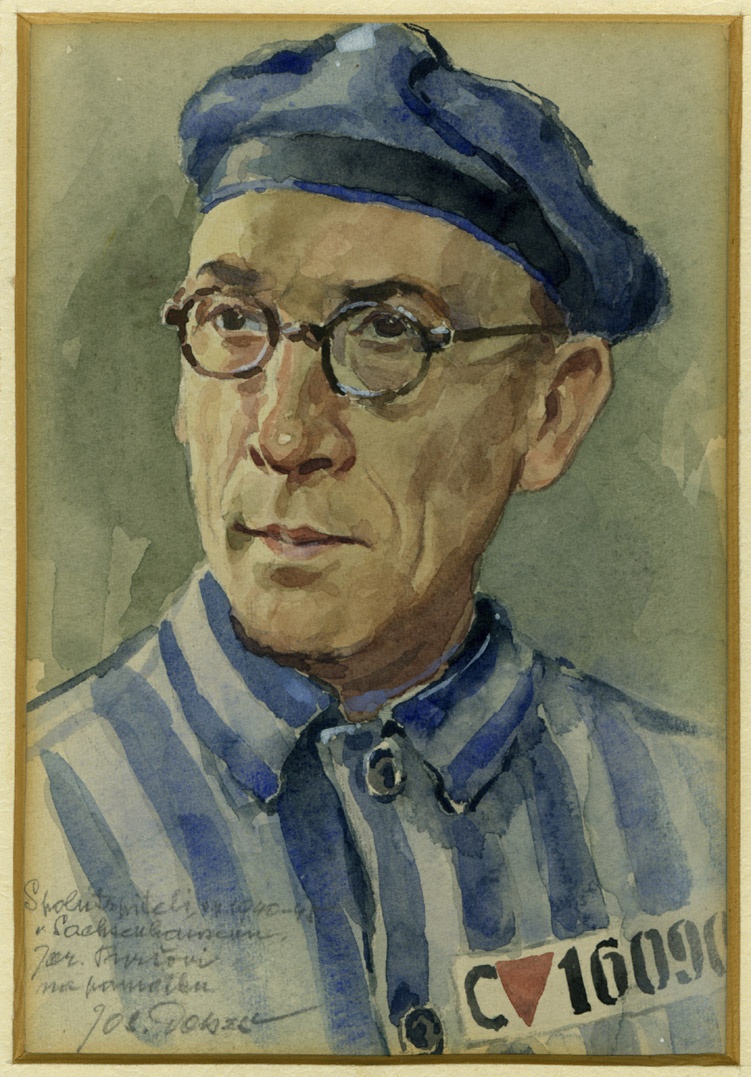 Selbstporträt von Josef Dobeš als KZ-Häftling (Gedenkstätte und Museum Sachsenhausen CC BY-NC-SA)