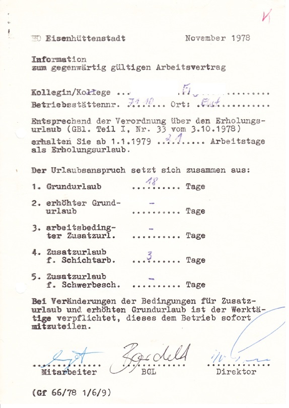 Informationen zum Arbeitsvertrag (Museum Utopie und Alltag. Alltagskultur und Kunst aus der DDR CC BY-NC-SA)