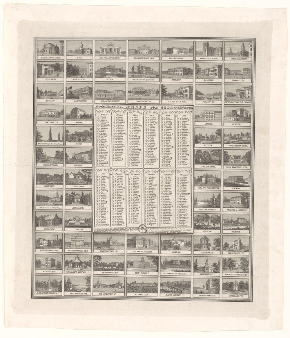 Berliner Kalender für das Jahr 1833 mit 62 Ansichten von Berlin und Potsdam (Potsdam Museum - Forum für Kunst und Geschichte CC BY-NC-SA)
