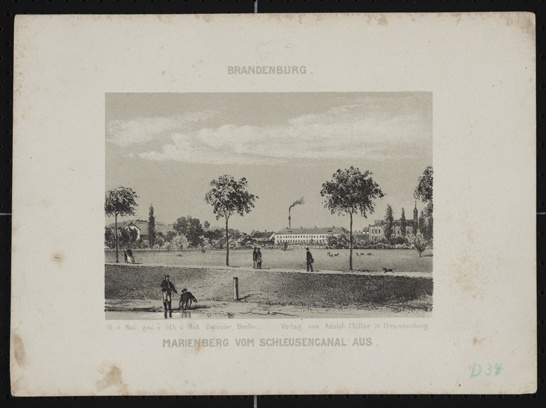 Marienberg vom Schleusenkanal aus, Blatt 8/16 aus der Serie: Album von Brandenburg (Stadtmuseum Brandenburg an der Havel - Frey-Haus CC BY-NC-SA)