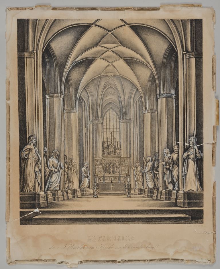 Apostelstatuen in der Altarhalle der St. Katharinenkirche (Stadtmuseum Brandenburg an der Havel - Frey-Haus CC BY-NC-SA)