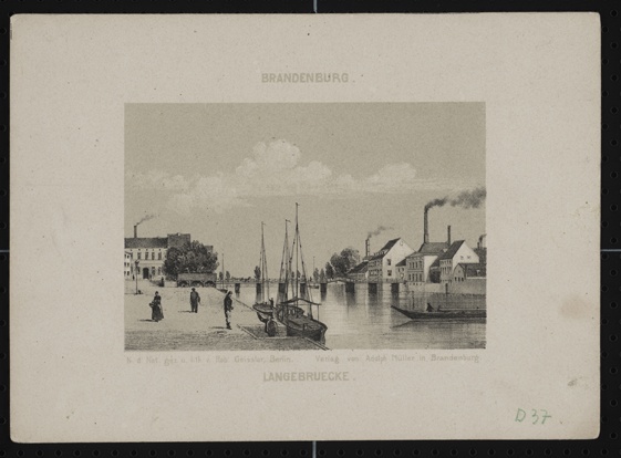 Lange Brücke, Blatt 7/16 aus der Serie: Album von Brandenburg (Stadtmuseum Brandenburg an der Havel - Frey-Haus CC BY-NC-SA)
