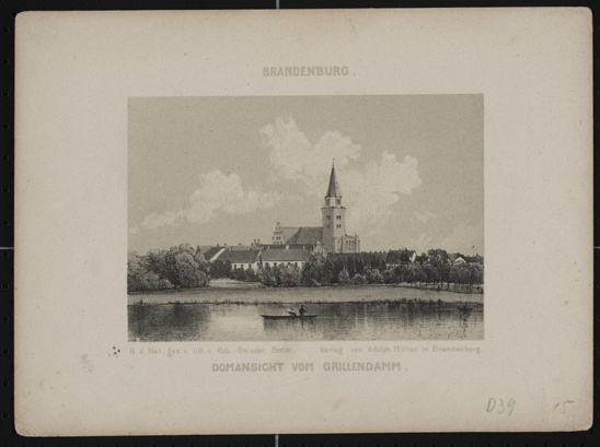 Domansicht vom Grillendamm, Blatt 14/16 aus der Serie: Album von Brandenburg (Stadtmuseum Brandenburg an der Havel - Frey-Haus CC BY-NC-SA)