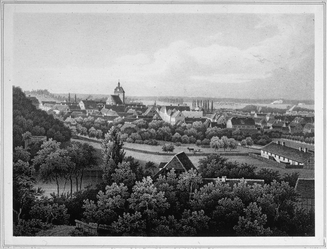 Neustadt-Eberswalde vom Pfingstberge gesehen. (Museum Eberswalde CC BY-NC-SA)