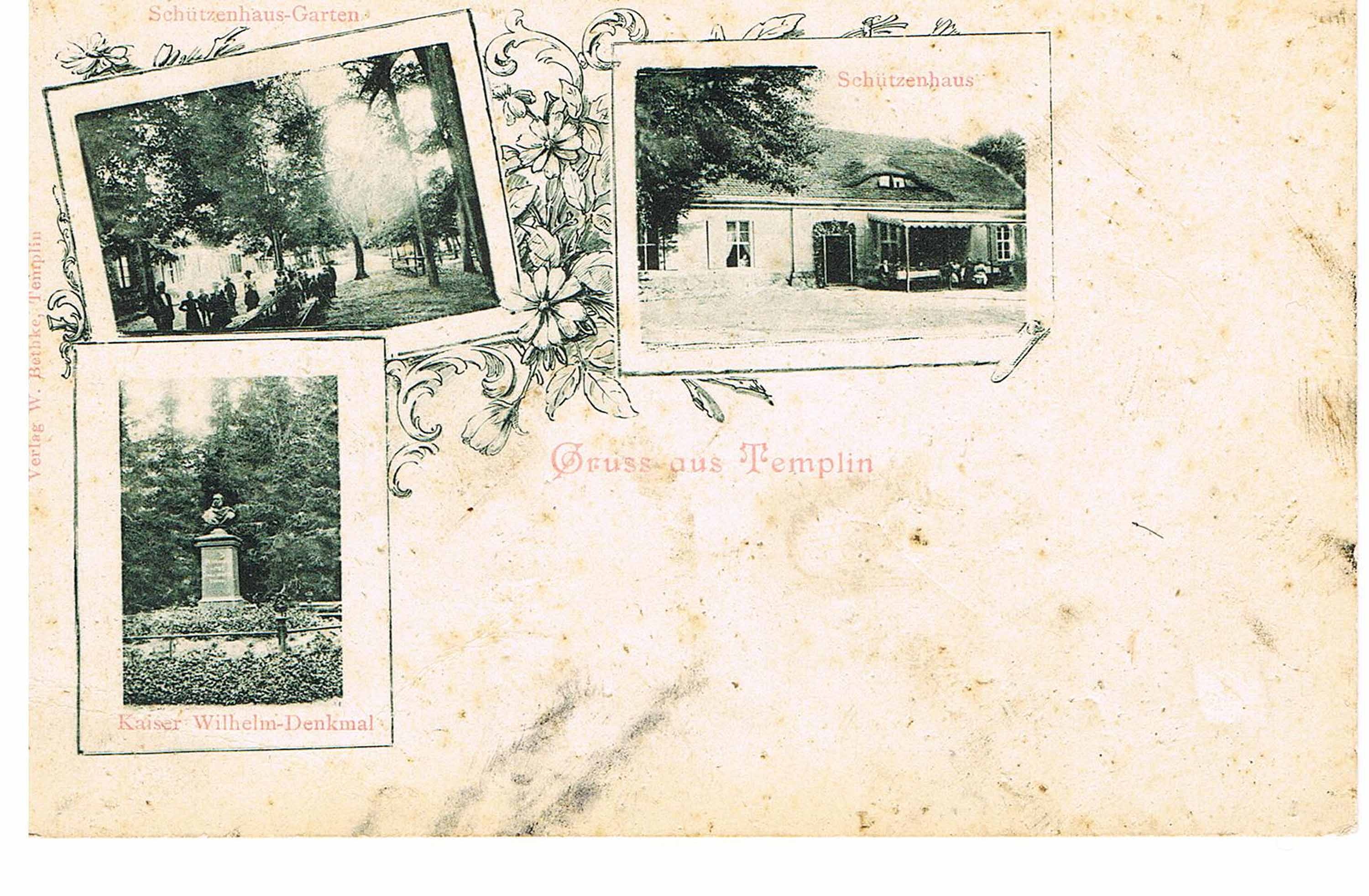 Postkarte Schützenhaus Templin (Museum für Stadtgeschichte Templin CC BY-NC-SA)