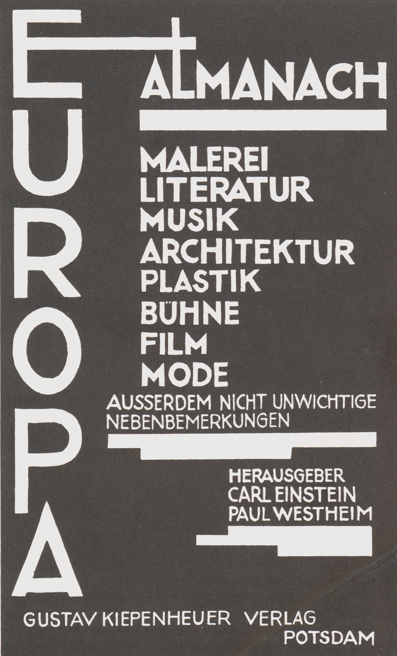 Europa Almanach 1925 Reprint 1984 (Kurt Tucholsky Literaturmuseum CC BY-NC-SA)