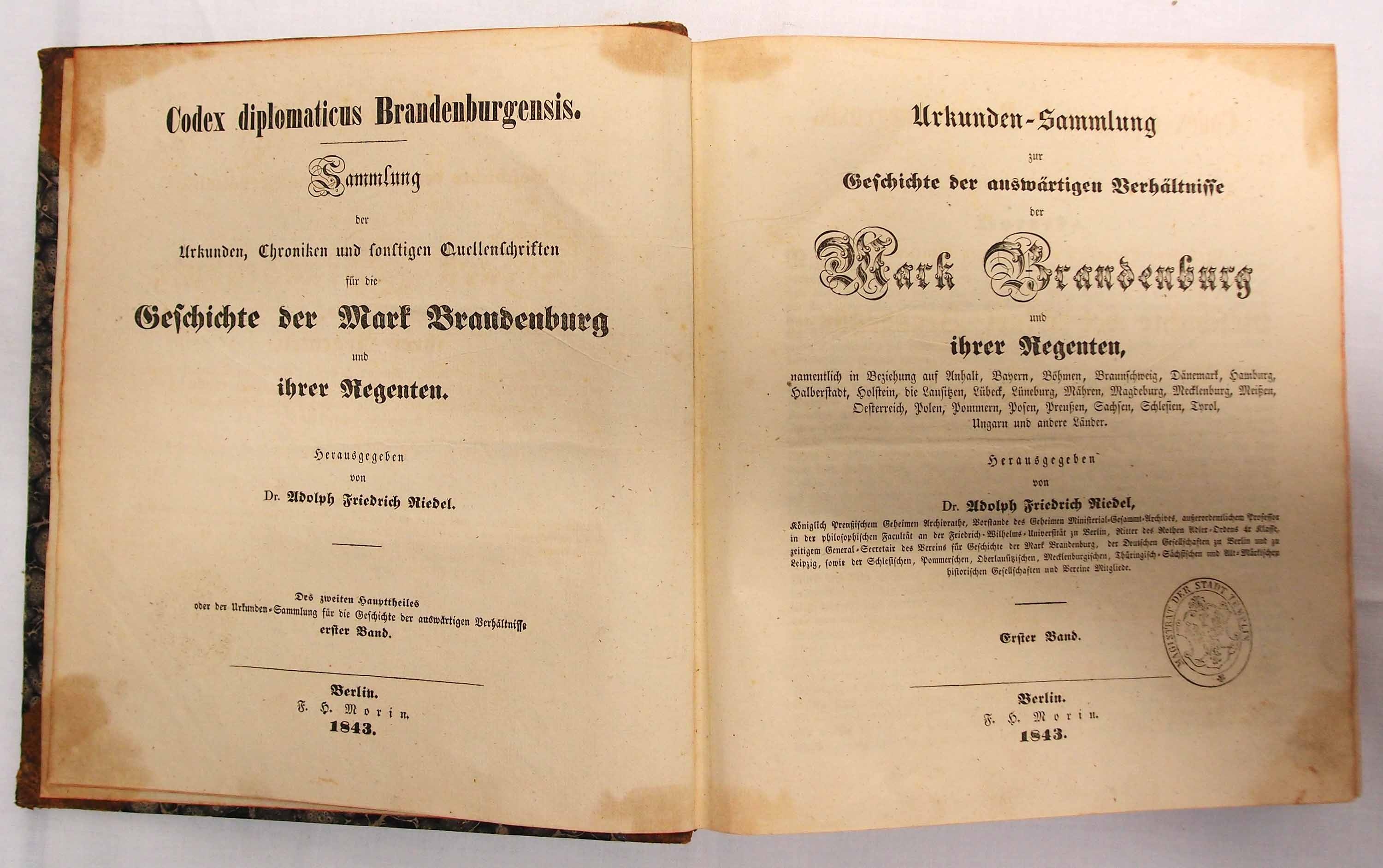 Codex diplomaticus Brandenburgensis, Geschichte der auswärtigen Verhältnisse, Erster Band (Museum für Stadtgeschichte Templin CC BY-NC-SA)