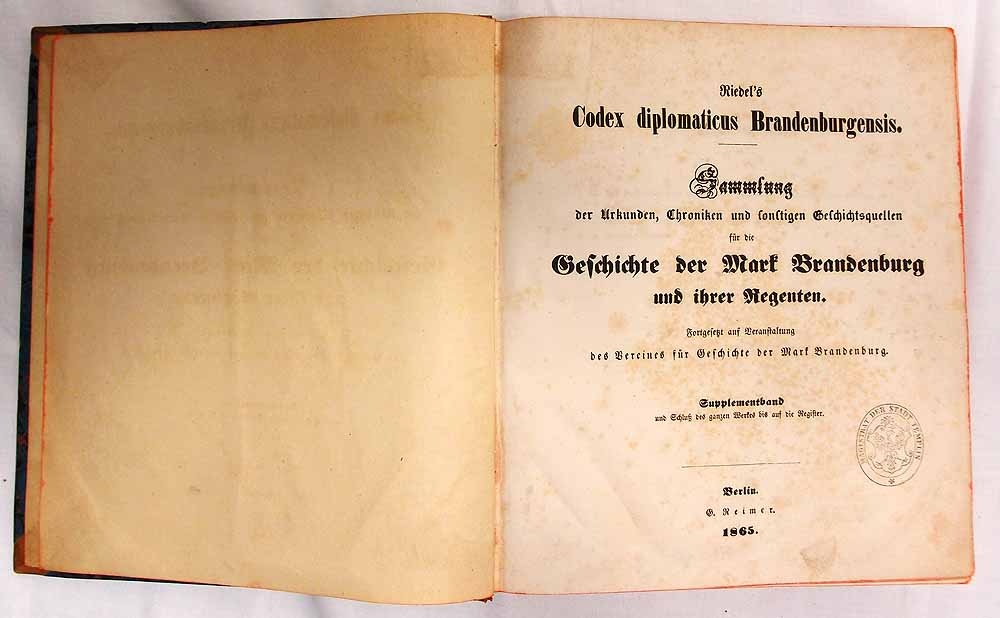 Codex diplomaticus Brandenburgensis, Supplementband (Museum für Stadtgeschichte Templin CC BY-NC-SA)