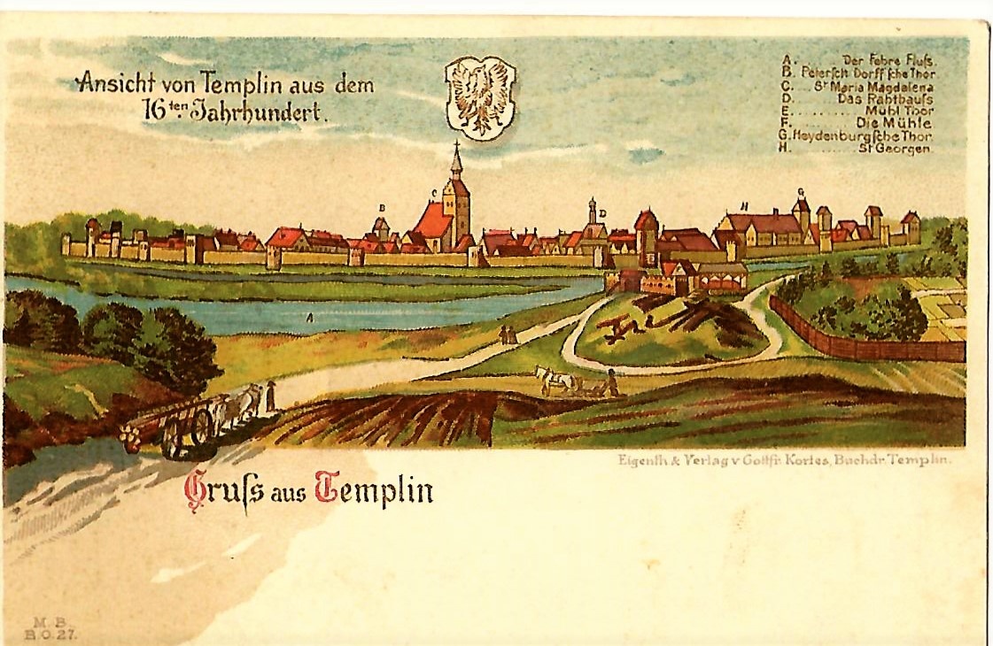 Historische Postkarte Templin (Museum für Stadtgeschichte Templin CC BY-NC-SA)