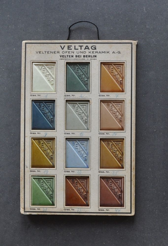 Glasurmusterkarte Veltag (Ofen- und Keramikmuseum Velten CC BY-NC-SA)