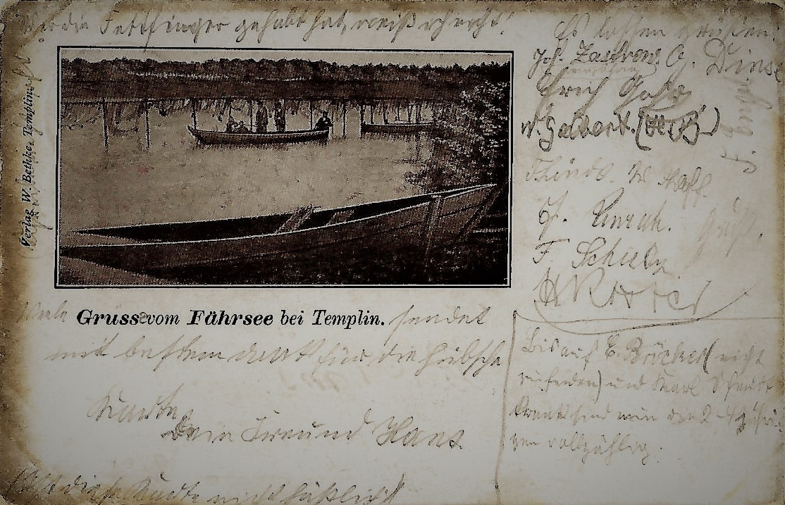 Historische Ansichtskarte vom Fährsee bei Templin (Museum für Stadtgeschichte Templin CC BY-NC-SA)