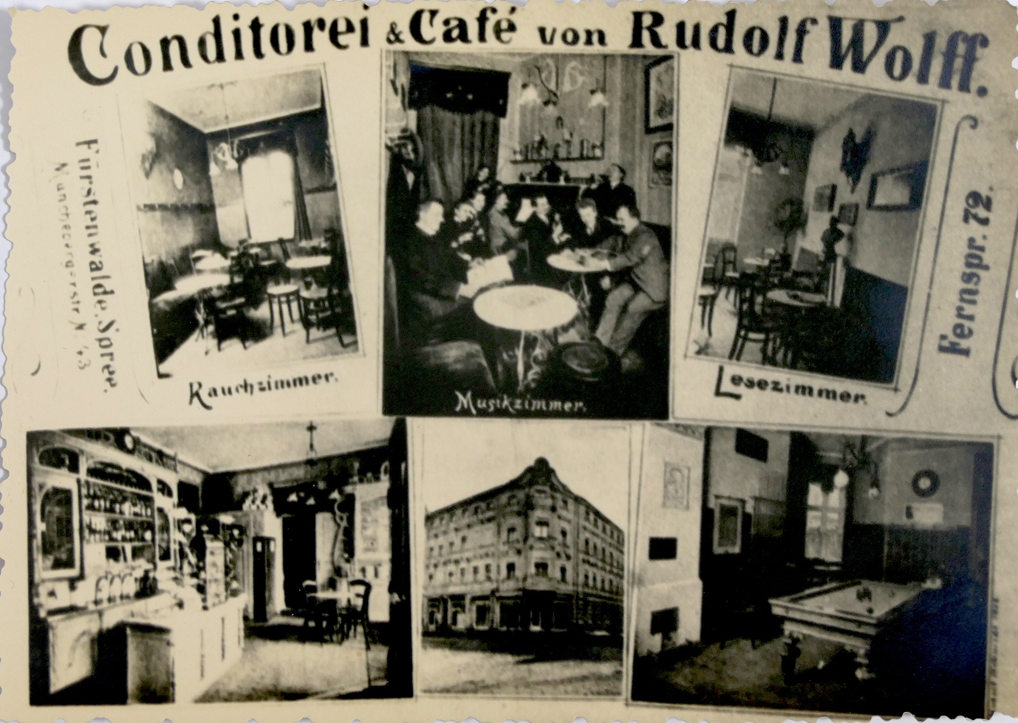 Foto einer Postkarte der Bäckerei Wollf (Museum Fürstenwalde CC BY-NC-SA)