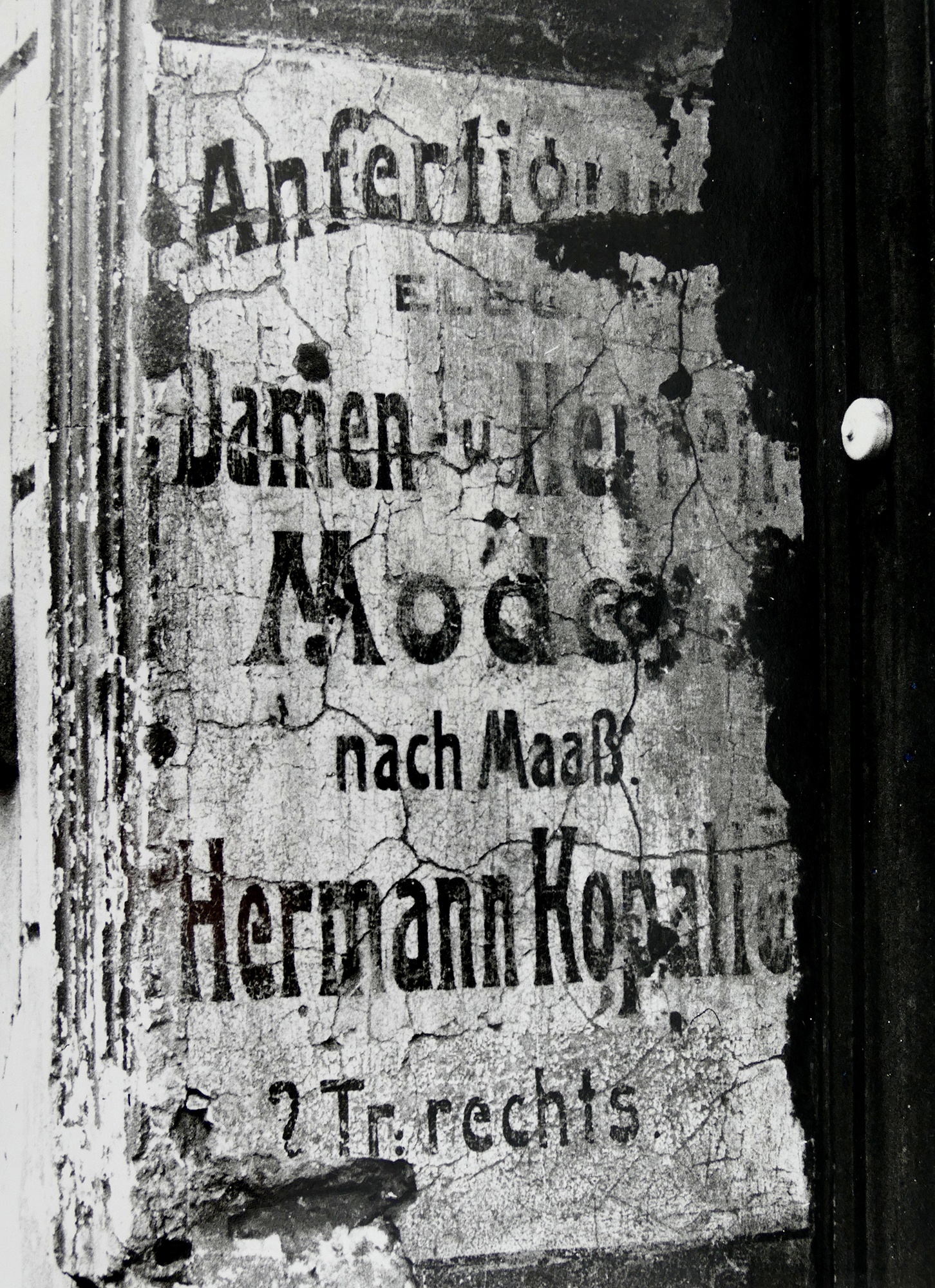 Foto der Werbung von Schneidermeister Kopalle (Museum Fürstenwalde CC BY-NC-SA)