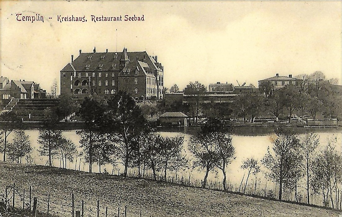 Ansichtskarte Kreishaus, Restaurant seebad (Museum für Stadtgeschichte Templin CC BY-NC-SA)