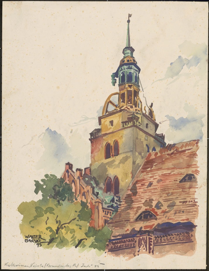 Brandenburg, Turm der Katharinenkirche, zerstört. (Stadtmuseum Brandenburg an der Havel - Frey-Haus CC BY-NC-SA)
