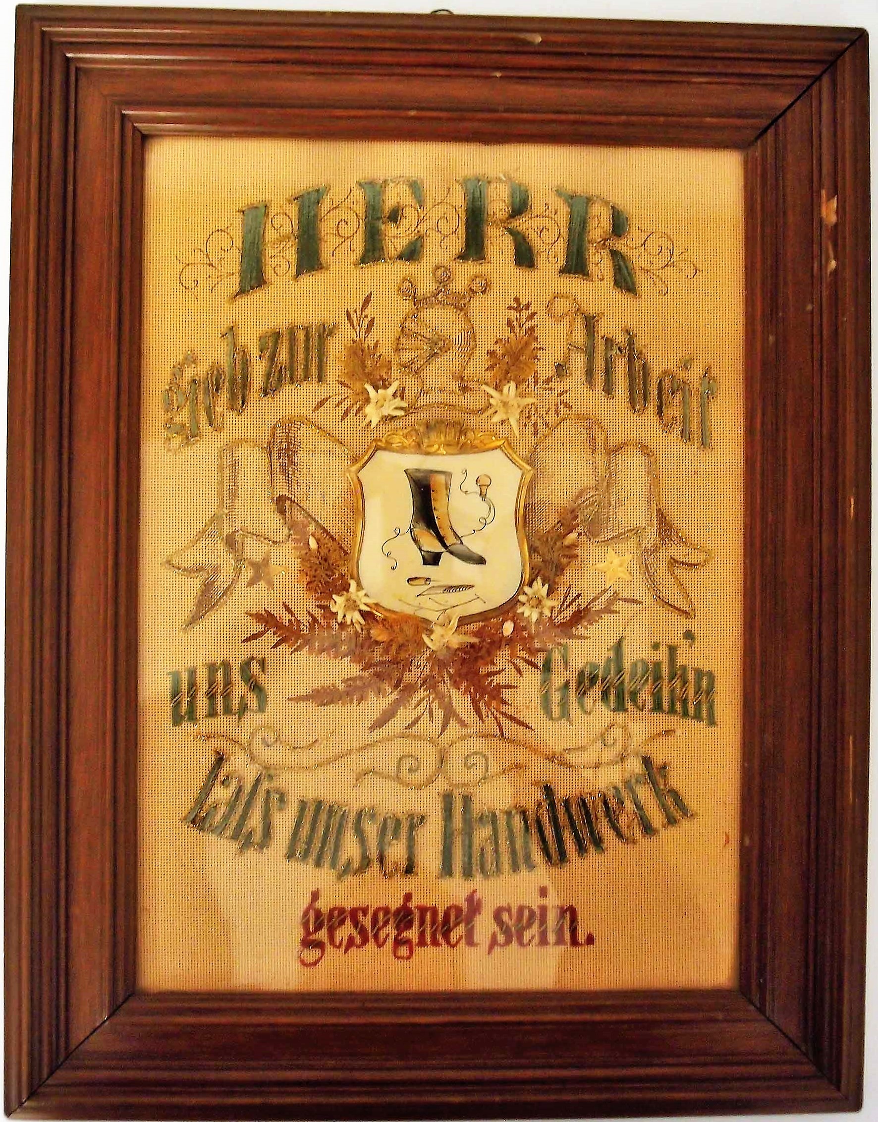 Handwerkerspruch im Rahmen (Museum für Stadtgeschichte Templin CC BY-NC-SA)