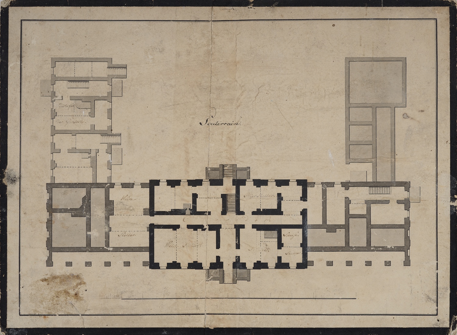 Pläne zum Rathaus von Neuruppin: Kellergrundriss (Museum Neuruppin RR-F)