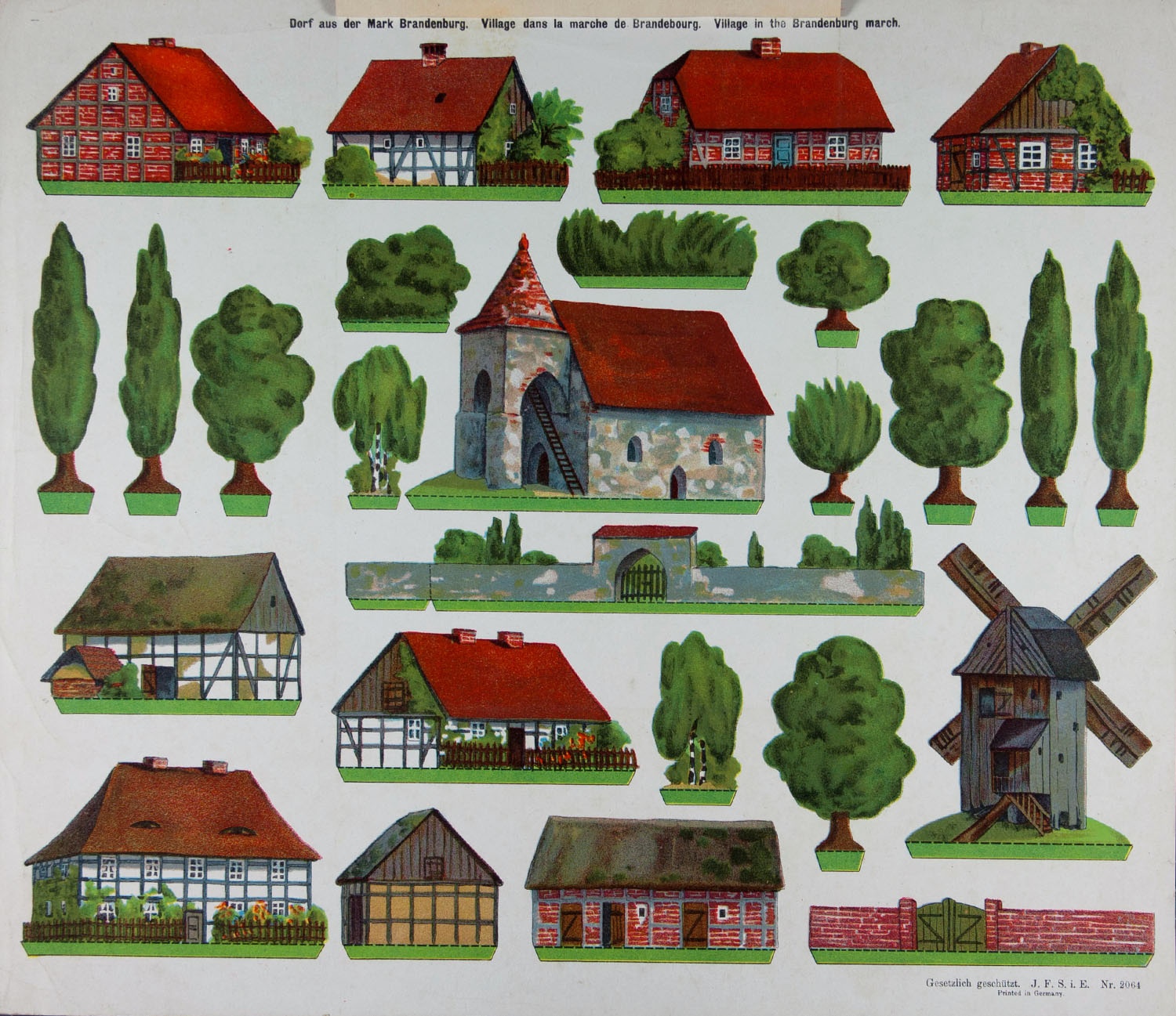 Bilderbogen Nr. 2.046: Dorf aus der Mark Brandenburg (Museum Neuruppin RR-F)