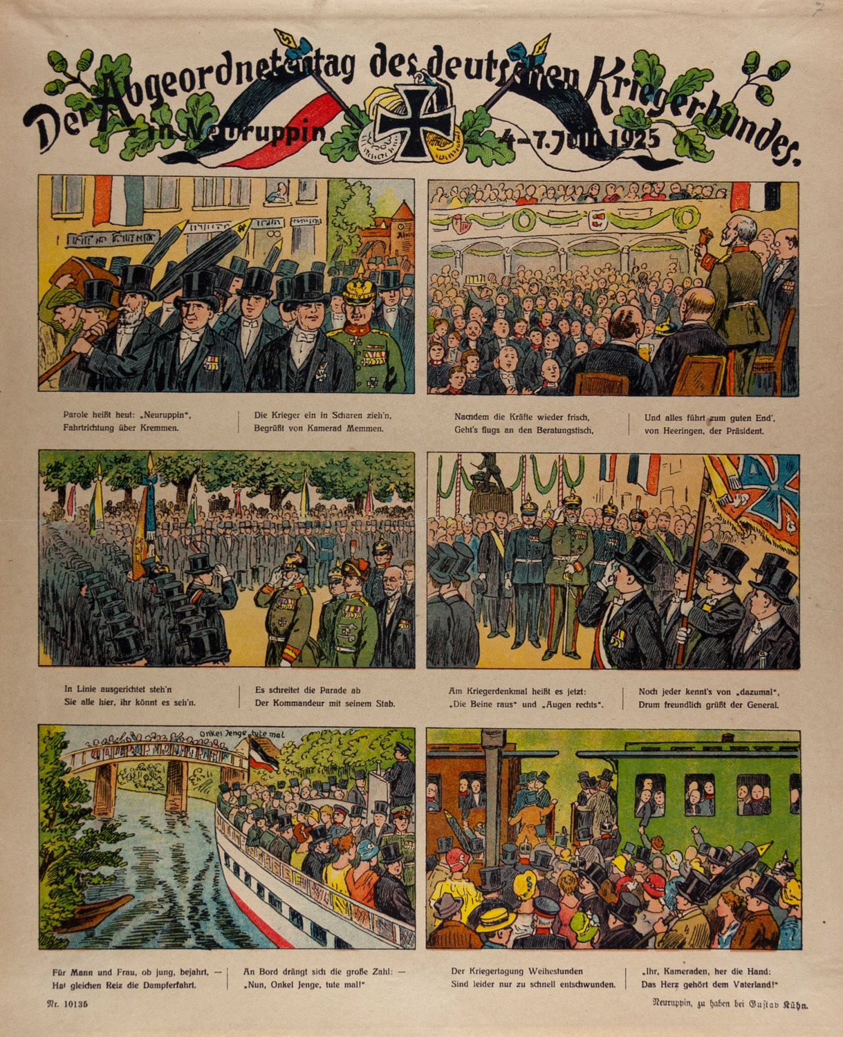 Neuruppiner Bilderbogen Nr. 10.135: Der Abgeordnetentag des deutschen Kriegsbundes in Neuruppin, 4.-7. Juli 1925 (Museum Neuruppin RR-F)