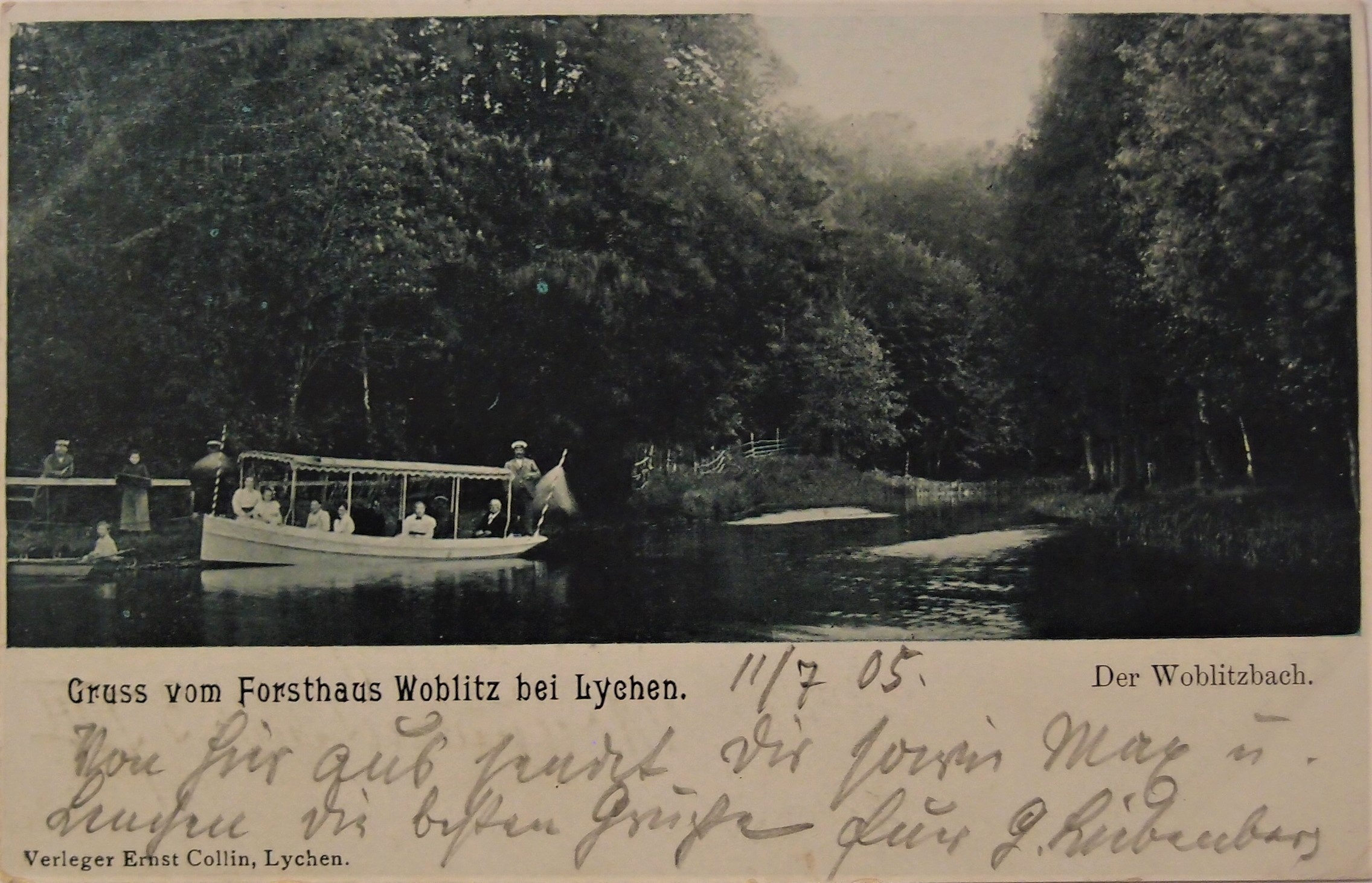 Ansichtskarte "der Woblitzbach" bei Lychen (Museum für Stadtgeschichte Templin CC BY-NC-SA)