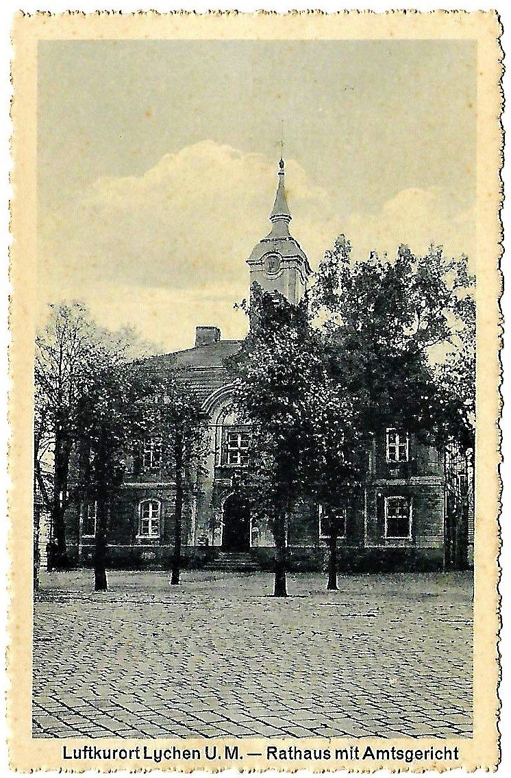 Ansichtskarte Rathaus mit Amtsgericht in Lychen (Museum für Stadtgeschichte Templin CC BY-NC-SA)