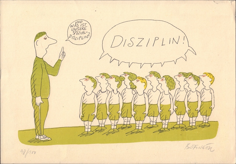 Manfred Bofinger - Disziplin Druck 98/100 (Stiftung Museen für Humor und Satire CC BY-NC-ND)