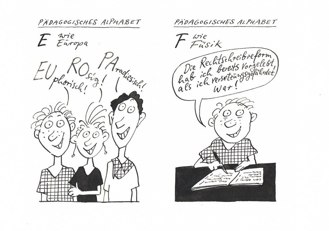 Manfred Bofinger - Pädagogisches Alphabet (ef) (Stiftung Museen für Humor und Satire CC BY-NC-ND)