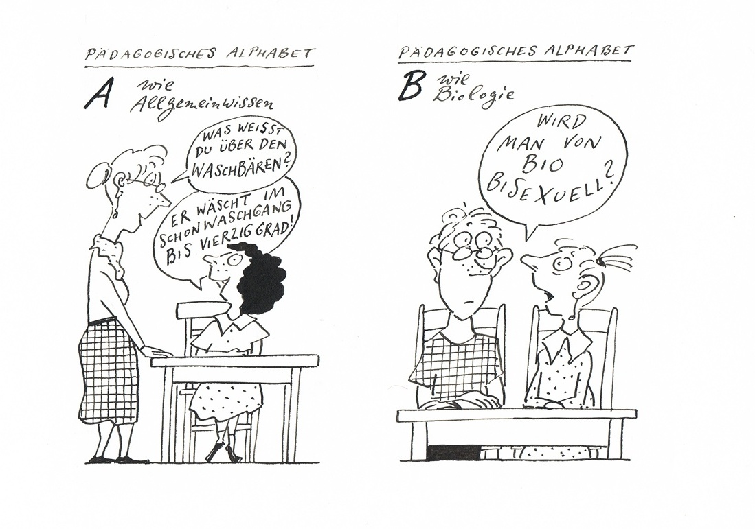 Manfred Bofinger - Pädagogisches Alphabet (ab) (Stiftung Museen für Humor und Satire CC BY-NC-ND)
